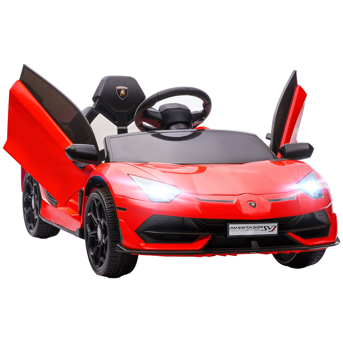 Elektro-Kinderauto, lizenzierter Lamborghini Aventador, Fl¨¹gelt¨¹ren, Musik, Hupe, f¨¹r 3-5 Jahre, rot