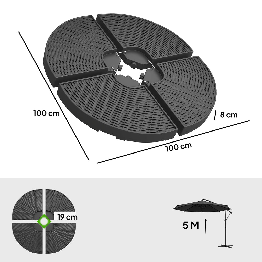 52kg Four-Piece Fillable Cantilever Parasol Weight Set