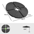 52kg Four-Piece Fillable Cantilever Parasol Weight Set