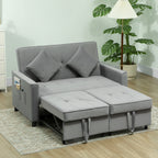 4-in-1 Sofa, Verstellbare Couch, Sofabett, mit Kissen, Stoffbezug, f¨¹r Wohnzimmer, Schlafzimmer, Grau