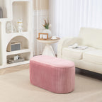 Sitzbank Bank mit Stauraum Polsterbank Ottomane, Retrodesign, Samtoptik, 81 cm x 40 cm x 41 cm, Altrosa