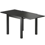 Gartentisch Ausziehbarer 80/160 x 80 cm Aluminium Esstisch für 4-6 Personen, Rechteckig mit Lamellenplatte