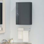 Wand-Medizinschrank, Badezimmerschrank mit 3 Regalböden, 2 Schlüsseln, 40 x 18 x 60 cm, Grau