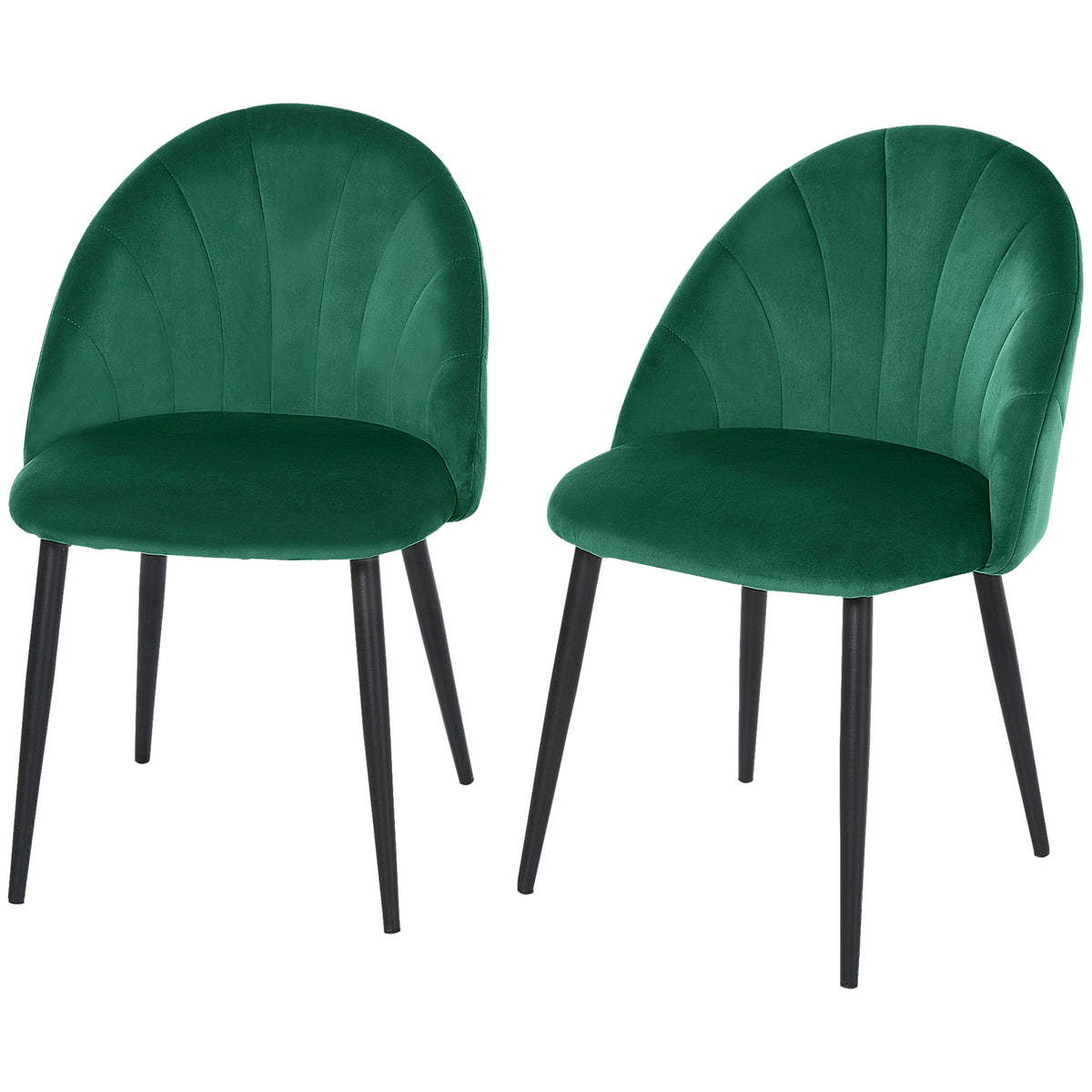 2er-Set Esszimmerstühle Küchenstühle Akzentstühle, 52 cm x 54 cm x 79 cm, Grün