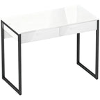 High Gloss Work Table, with Drawers - White
