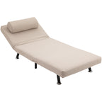 Klappsessel mit Bettfunktion, klappbarer Relaxsessel in Leinenoptik, Verstellbare R¨¹ckenlehne, 75 x 70 x 75 cm, Beige