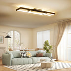 Deckenleuchte LED 43W 4600LM 3000-6000K dimmbare Deckenlampe Flach mit Fernbedienung Wandschalter 70 x 30 x 7 cm Schwarz