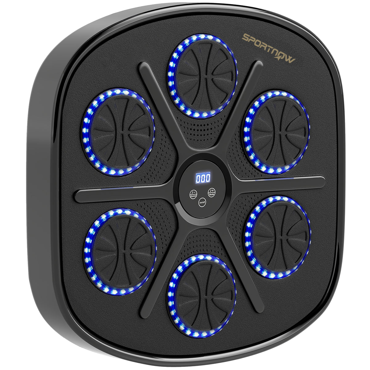 Music Boxing Machine, Smart Bluetooth Boxing Machine Wall Mounted with 9 Speeds & Modes, LED Lights and Gloves, Punching Pad for Adults, Black