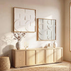 Wanddeko 3D 2er Set geometrisch Wanddekoration Modern Wand Deko f¨¹r Wohnzimmer, Flur, 80 x 3,5 x 80 cm, Wei?