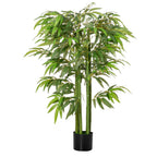 K¨¹nstliche Pflanze, Bambus aus Kunststoff im Topf, 780 Bl?tter, realistischer Look, kaum Pflegeaufwand, 140 cm, Gr¨¹n