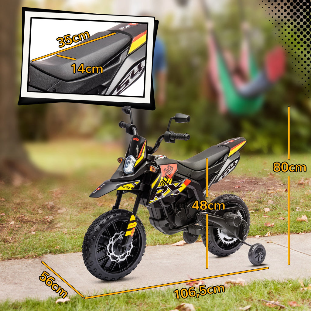 12V Kinder-Motorrad mit St¨¹tzr?dern, LED-Lichtern, Musik, USB, Elektro-Motorrad f¨¹r Jungen und M?dchen, Gelb
