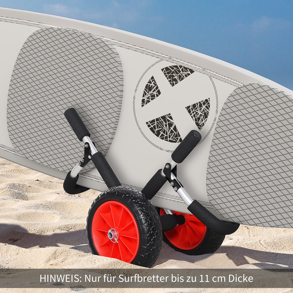 Surfwagen klappbar bis 45 kg AluTransportwagen Kajakwagen klappbar gepolstert Kunstleder-Reifen Bootswagen Surfwagen Bootstrailer Trolley für Surfbrett Board Schlauchboot