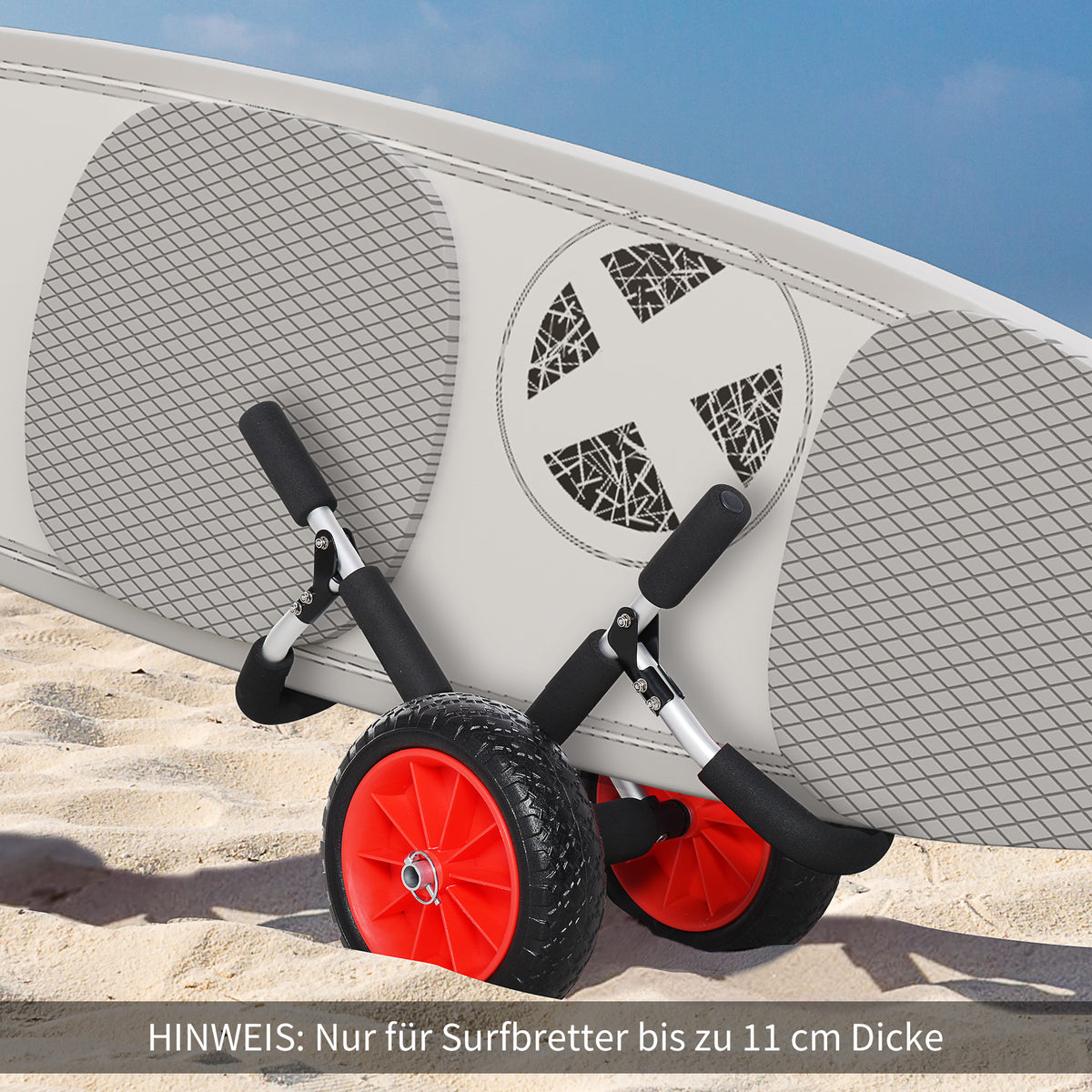Surfwagen klappbar bis 45 kg AluTransportwagen Kajakwagen klappbar gepolstert Kunstleder-Reifen Bootswagen Surfwagen Bootstrailer Trolley für Surfbrett Board Schlauchboot