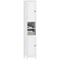 Hoher schlanker Badezimmerschrank mit T¨¹ren, offene Regale, 30 x 30 x 170 cm, Wei?