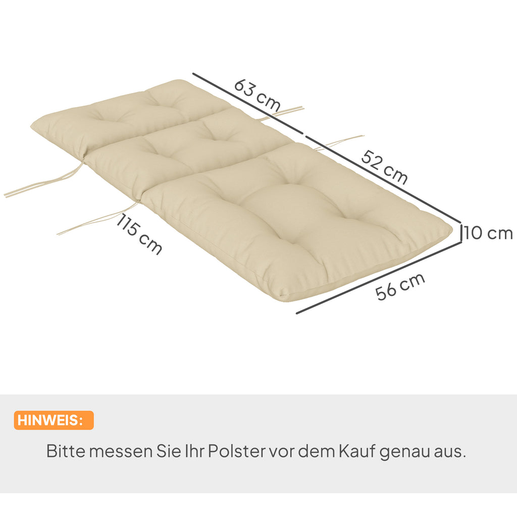 Sitzkissen, Dickes Polsterkissen f¨¹r Sitzm?bel, mit R¨¹ckenlehne, Schaukelstuhlkissen, f¨¹r drinnen und drau?en, Beige