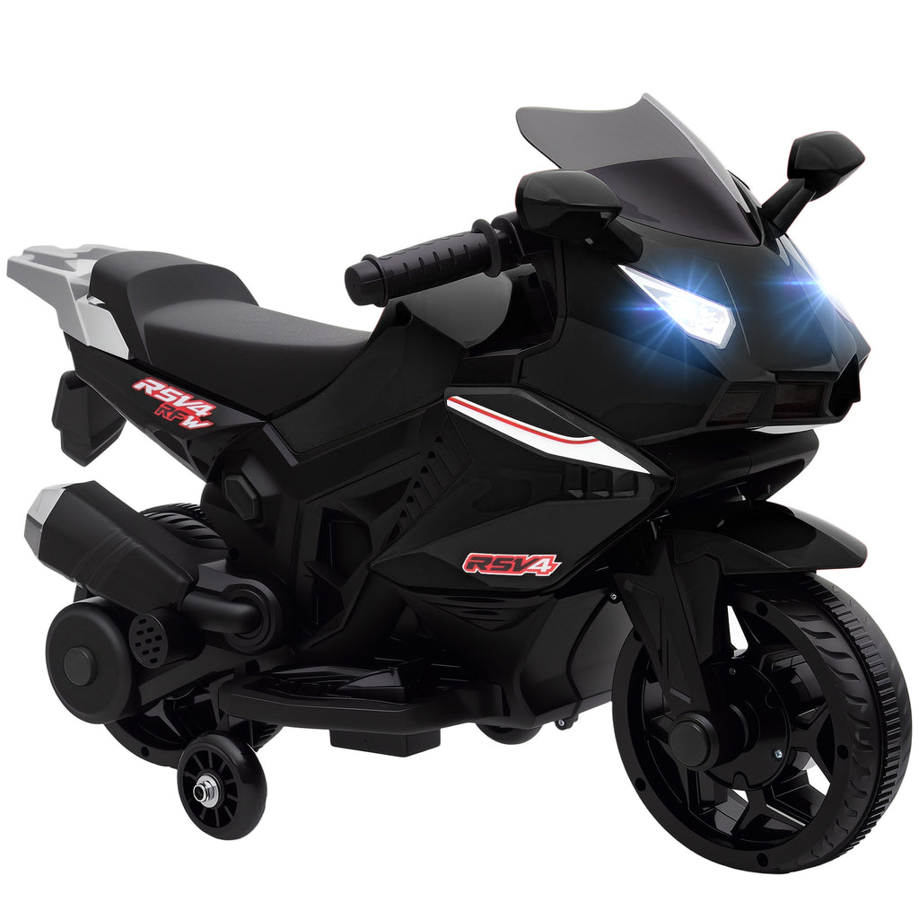 Elektro-Motorrad f¨¹r Kinder, Hupe, Scheinwerfer, Musikfunktion, 2,5 km/h, Schwarz
