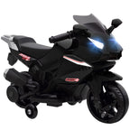 Elektro-Motorrad f¨¹r Kinder, Hupe, Scheinwerfer, Musikfunktion, 2,5 km/h, Schwarz