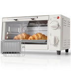 Minibackofen, 9 L Mini-Ofen mit Backblech, Grillrost, mit einstellbarer Temperatur und Garzeit, Edelstahl, Cremewei?