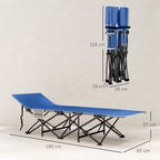 Feldbett faltbar Campingbett mit Matratze Kopfkissen Seitentasche 185 x 68 x 37 cm bis 150 kg Dunkelblau