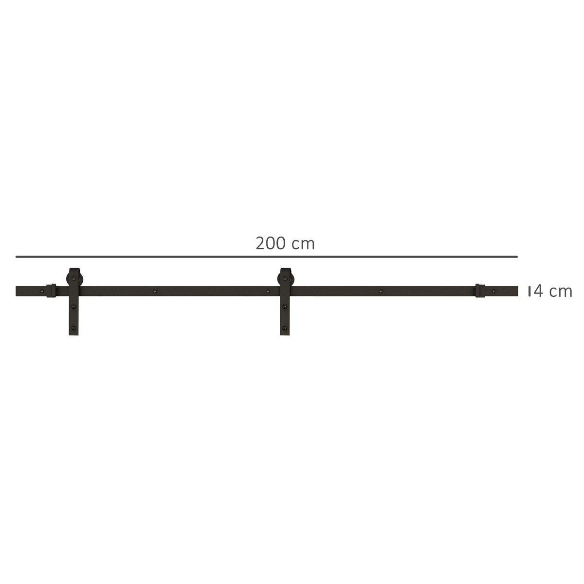 Gleitschienen-Bausatz f¨¹r Schiebet¨¹ren, max. 100 kg Belastbarkeit, Metall, Schwarz, 2 m, Schwarz