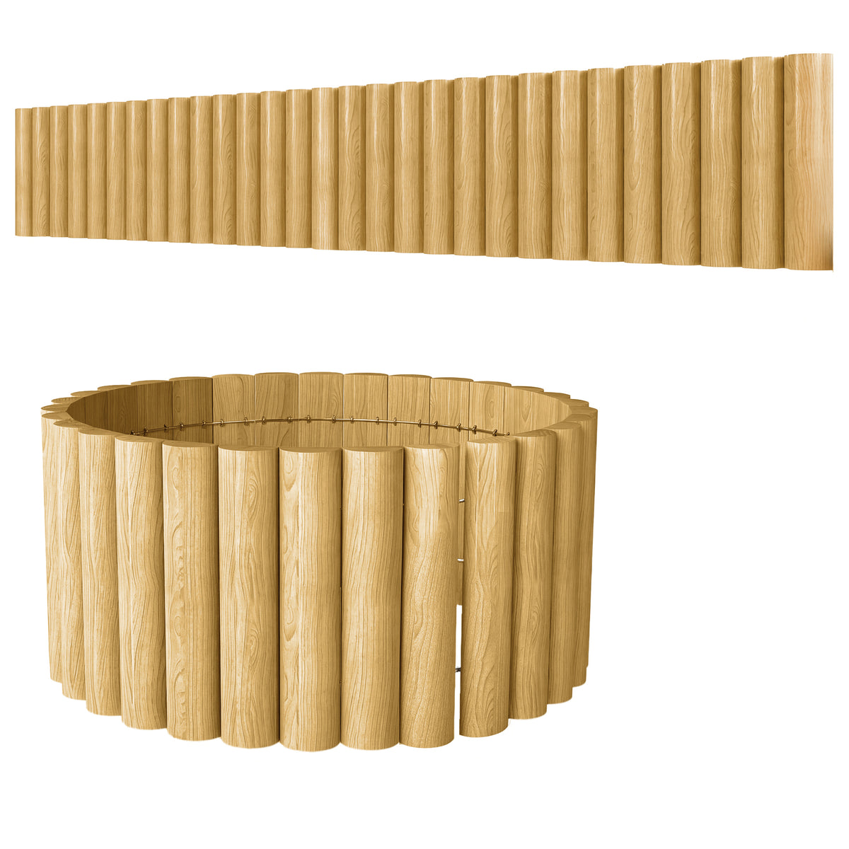 Gartenzaun Zaun aus Holz 176 cm x 30 cm Zaunelemente Hundezaun für Garten Blumenbeete Tierbarriere