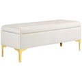 Sitzbank mit Stauraum, belastbar bis 120kg, 120x44x44,5cm, Beige