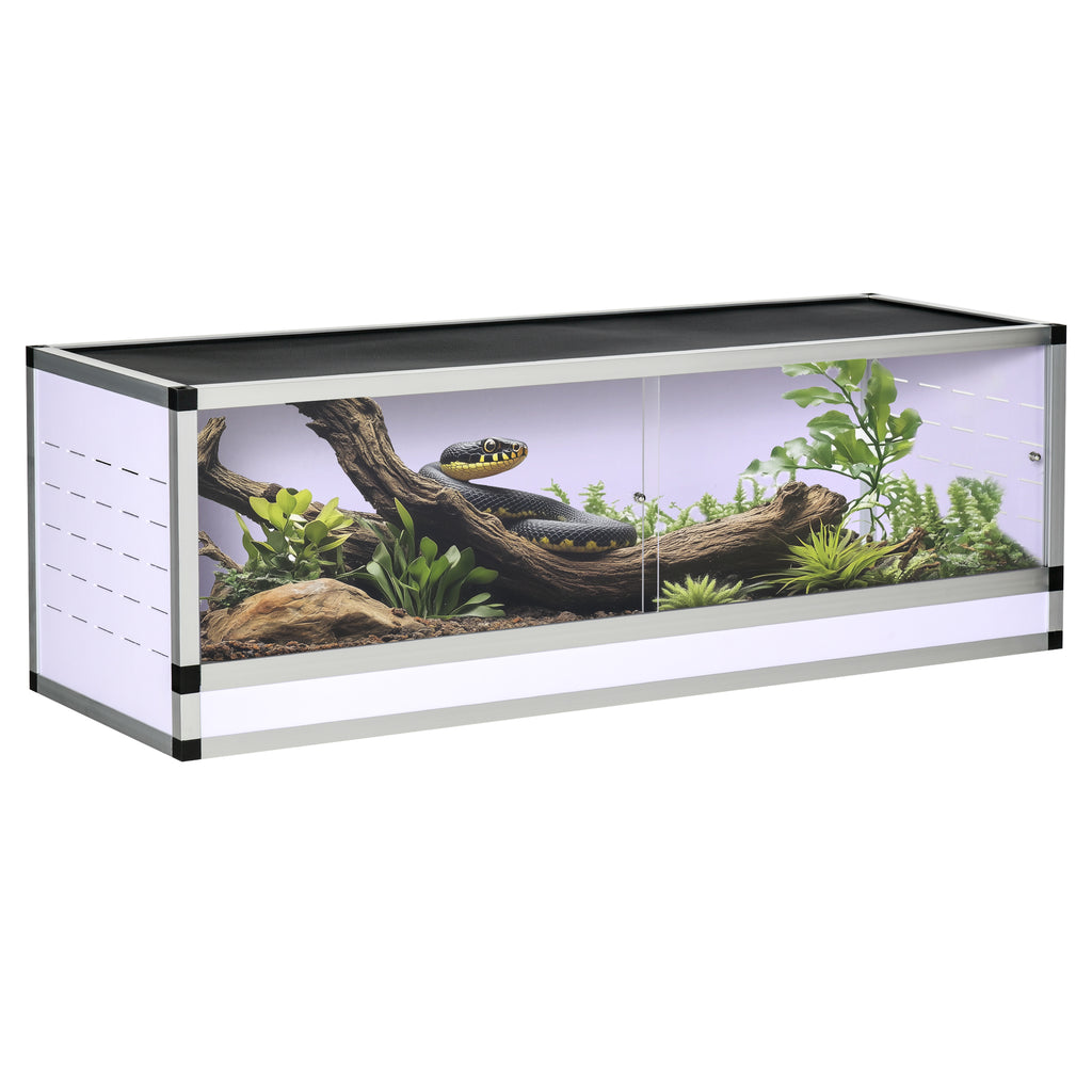 Terrarium für Reptilie Acrylterrarium Fütterungsbox 120 x 40 x 40 cm für Amphibien, Insekten, Schnecken, Springspinne