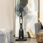 Ventilator mit Wasserkühlung, Standventilator mit Verstellbar Sprühnebel, 3 Geschwindigkeiten, 2,8 L Wassertank, 70° oszillierend, 90 W Wasserventilator mit Rollen, 120 cm