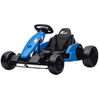 24V Elektrisches Go-Kart, Drift-Modus, verstellbarer Sitz, 5-Punkt-Sicherheitsgurt, Musikfunktion, 6-12 Jahre Blau
