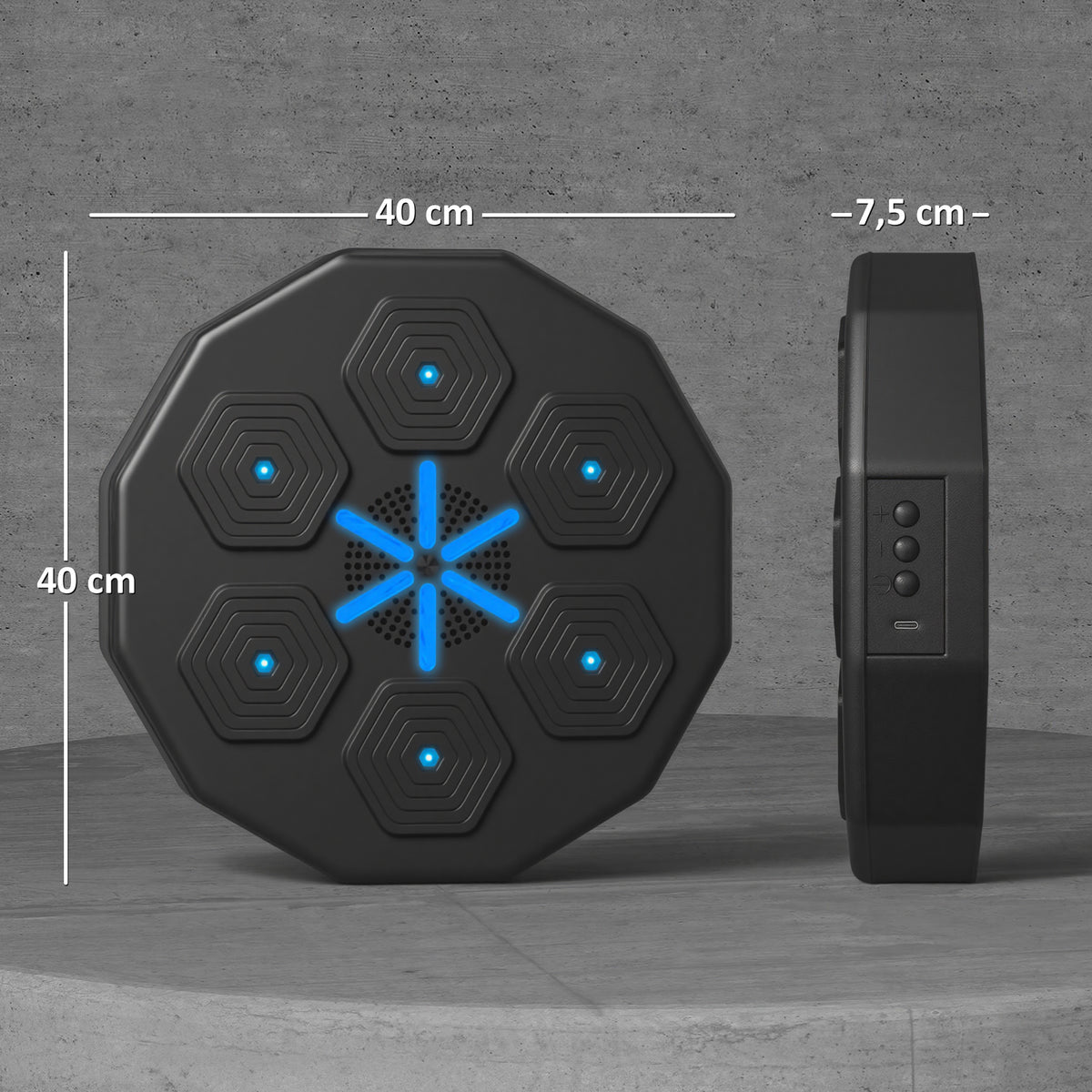 Music Boxing Machine with Bluetooth Connection and LED Light Smart, Wall Mounted for Punching Beat Boxing Training