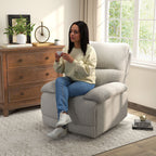 Relaxsessel mit Liegefunktion, Fu?st¨¹tze, bis 160 kg, 89x98x101cm, Hellgrau