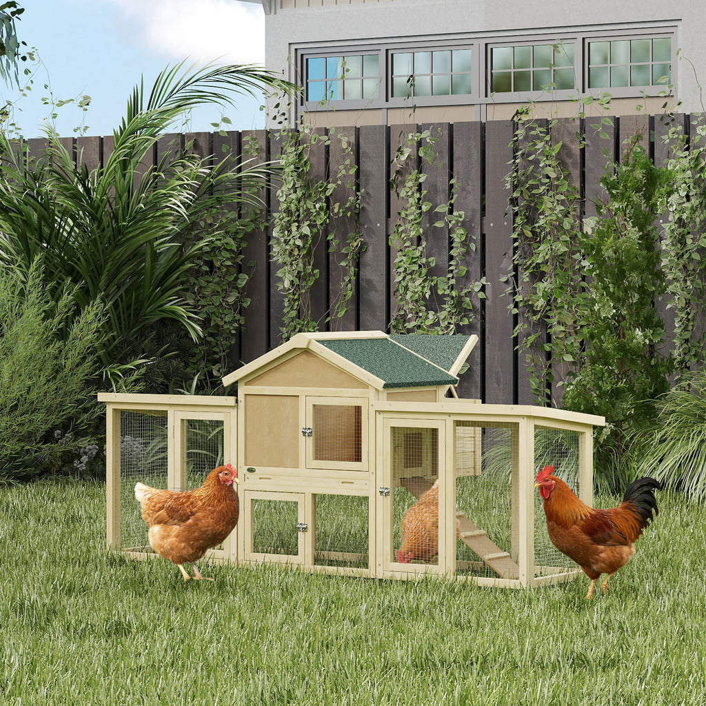 Large Chicken Coop, Wooden Outdoor Chicken Cage Poultry Hen House with Nesting Box