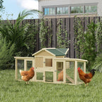 Large Chicken Coop, Wooden Outdoor Chicken Cage Poultry Hen House with Nesting Box