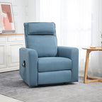 Aufstehhilfe Relaxsessel Fernsehsessel, integrierte Fu?st¨¹tze, Seitentasche, Kabelfernbedienung, 84 x 89,5 x 105 cm,Blau