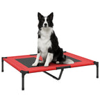 Hundebett, Hundeliege, robust, erh?ht & wetterfest, bis 50 kg, 92x76x18cm, Rot