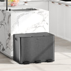 3 x 20L Pedal Bin, Steel Triple Kitchen Bin with Soft Close Lid, Removable Inner Buckets, Fingerprint-Proof, Black