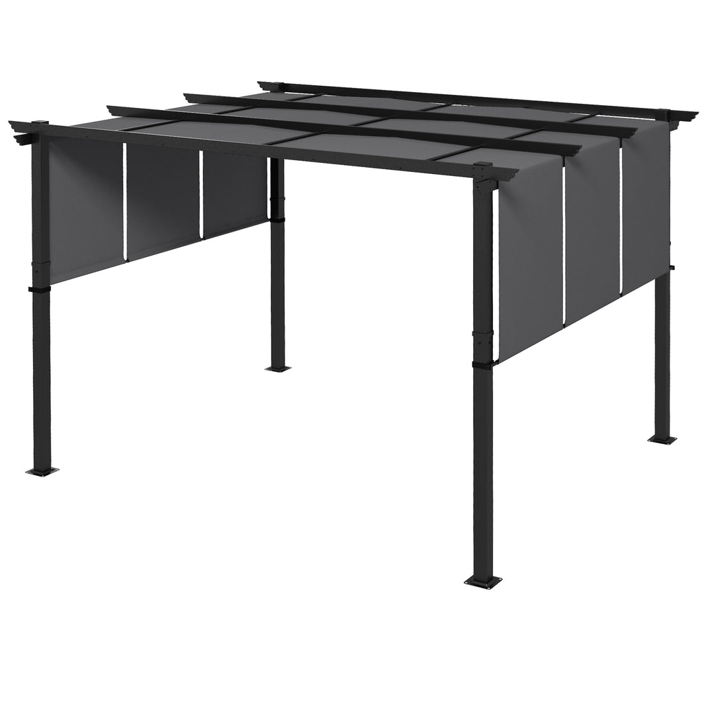 Markise Sonnenschutz. Pergola, wetterbeständig, inkl. Befestigungsmaterial, 3 x 3,5 m, Dunkelgrau