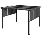 Markise Sonnenschutz. Pergola, wetterbeständig, inkl. Befestigungsmaterial, 3 x 3,5 m, Dunkelgrau