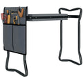 Steel Frame Padded Garden Kneeler, with Tool Bag - Grey