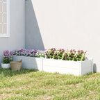 Hochbeet Kunststoff, Steckbar Pflanzbeet mit DIY-Montage Frühbeet 197 x 54 x 33 cm Weiß