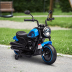 Elektrisches Kindermotorrad, Elektrisches Kinderfahrzeug, mit Scheinwerfer, 3 km/h, Blau + Schwarz