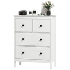 Modern Chest of Drawers, 4 Drawer Dresser Clothes Storage Organiser for Living Room, Hallway, Entryway, White