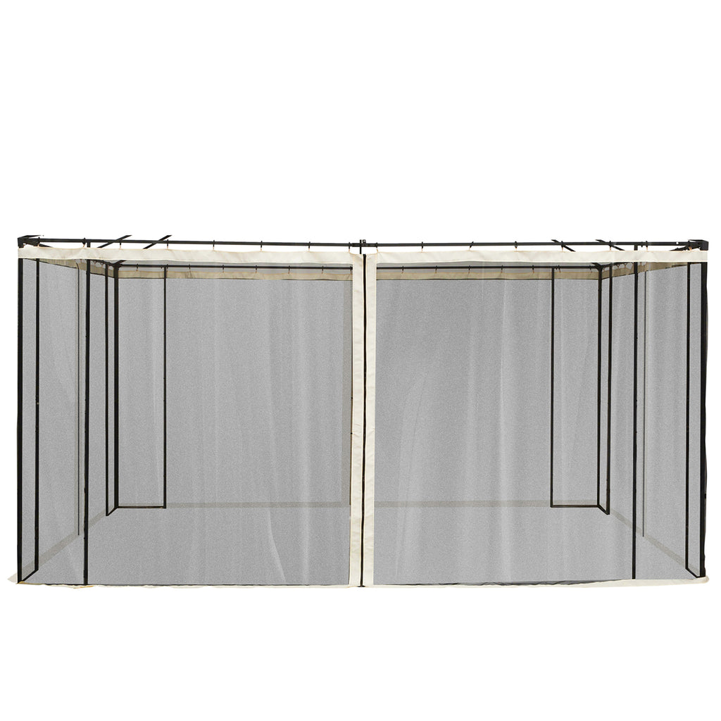 352 x 207cm Universal Replacement Mesh Sidewall Netting for Patio Gazebos and Canopy Tents, (Sidewall Only) Beige