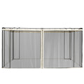 352 x 207cm Universal Replacement Mesh Sidewall Netting for Patio Gazebos and Canopy Tents, (Sidewall Only) Beige