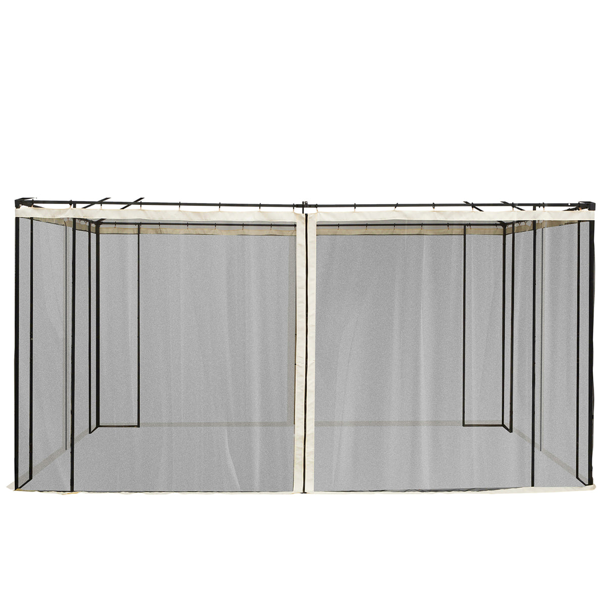 352 x 207cm Universal Replacement Mesh Sidewall Netting for Patio Gazebos and Canopy Tents, (Sidewall Only) Beige