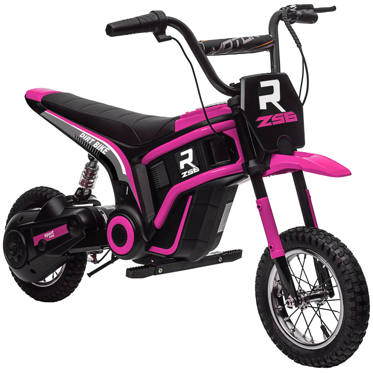 Elektro-Motorrad f¨¹r Kinder, 24V Kindermotorrad mit Hupe, Leuchte, mit Drehgriff-Gashebel, 8-16 km/h, 8-12 Jahre, Rosa