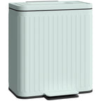 Küchenmülleimer, 2 x 20 L-Fächer, effiziente Mülltrennung, Fußpedal, Kunststoff, Metall, Grün