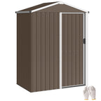 Metall Gerätehaus 1,1 m², Geräteschuppen mit Sattedach Abschließbarer Schiebetür Handschuhen, 136 x 87 x 176 cm