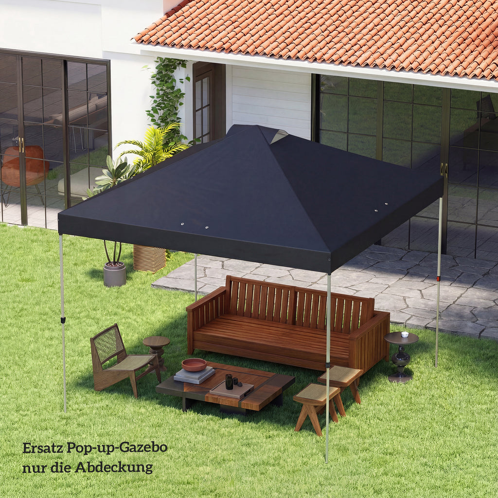 Pavillon-Dach Ersatz UV50+ wasserfest mit 8 Abflusslöchern 3 x 3 m, Blau