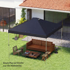 Pavillon-Dach Ersatz UV50+ wasserfest mit 8 Abflusslöchern 3 x 3 m, Blau